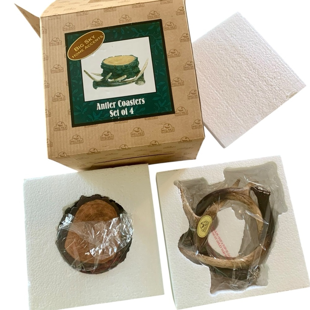 Big Sky Carvers: Antler Coasters New Opened Box - Picture 2 of 7